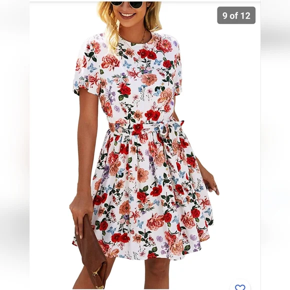 Kirundo Size XL White Floral Dress - Picture 2 of 4